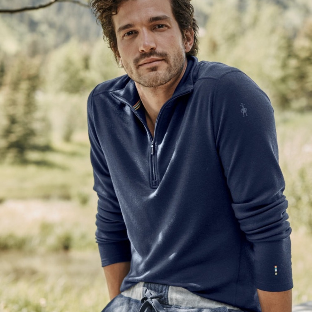 Smartwool Navy Blue Men’s quarter Zip Sweater Pullover L